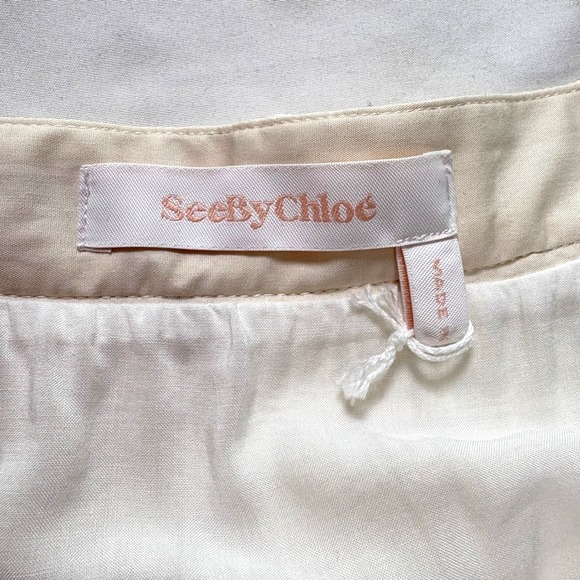 See By Chloé Lace Midi‎ Skirt 42 US 12 Pleated Tiered Coquette Feminine Dainty - Picture 5 of 9